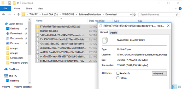 archivos de actualización de windows 10