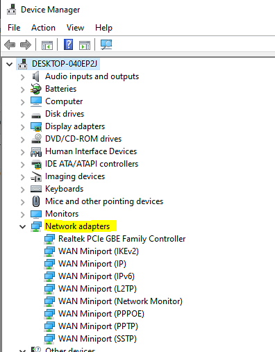 Windows 10 adaptor wifi lipsă