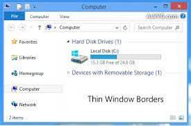 Windows 10 registru grosime margine fereastră