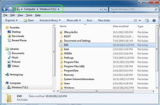 složka esd systému Windows 7