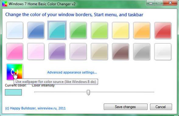 Windows 7 Home Podstawowy zmieniacz kolorów