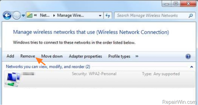 windows 7 herinneren wifi-wachtwoord niet