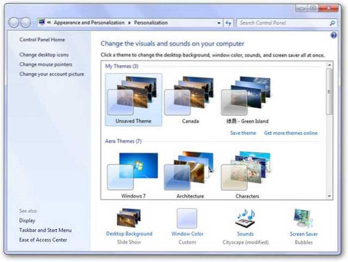 windows 7 starter personalization