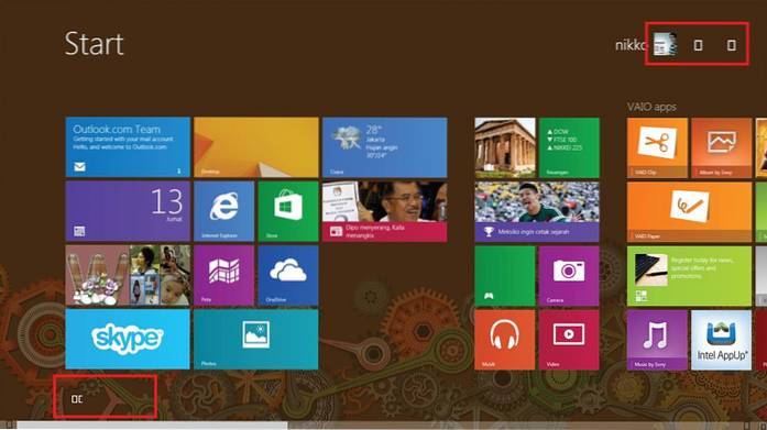 Windows 8.1 mostra il pulsante di accensione nella schermata iniziale