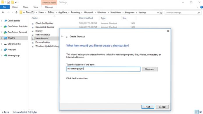 Windows přidat zástupce do nabídky Start