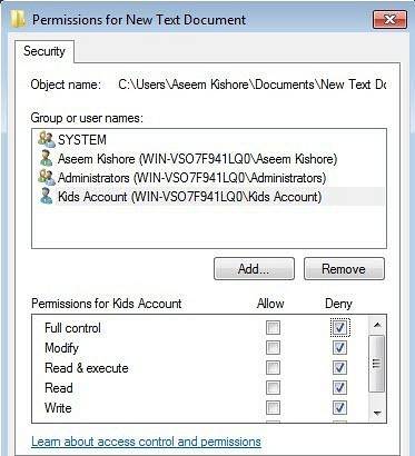 Windows-Dateiberechtigungen