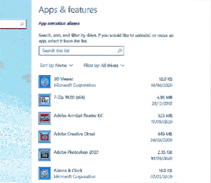 windows obtenir la liste des logiciels installés