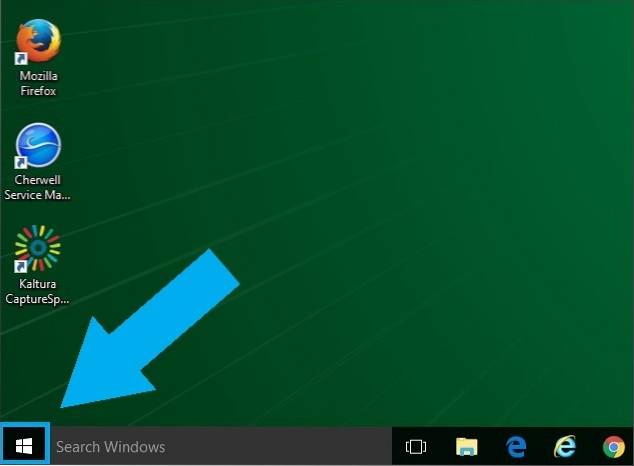ícone do Windows inferior esquerdo não funciona