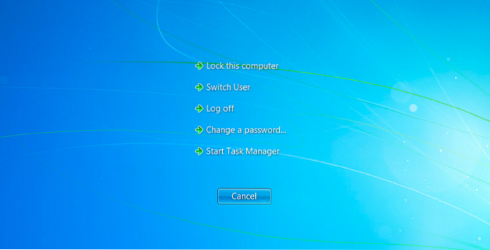 touche de raccourci de déconnexion Windows