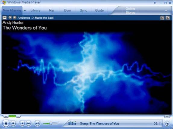 windows media player visualizations