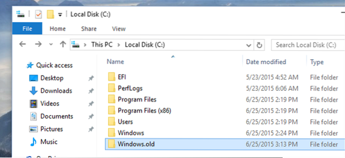 stará složka systému Windows