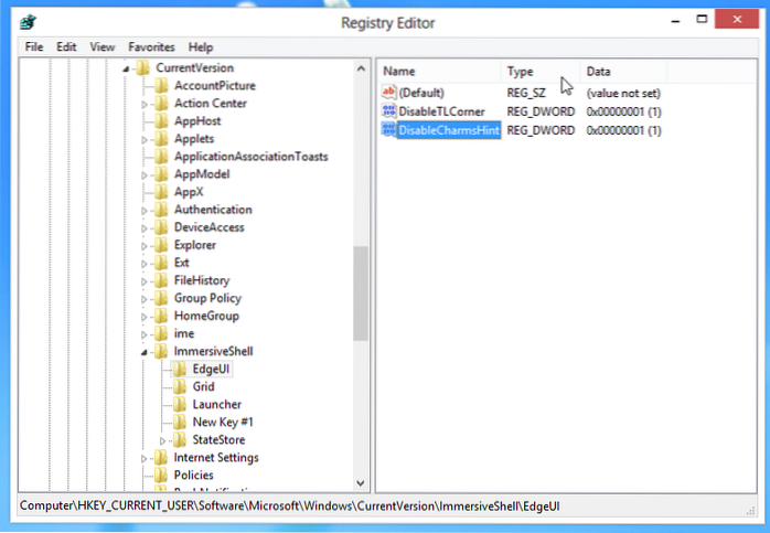 windows server 2012 r2 disable charms bar