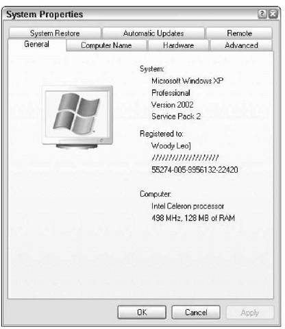 windows xp endre registrert eier