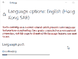 vă aflați în prezent într-o rețea măsurată care împiedică descărcarea unor caracteristici lingvistice